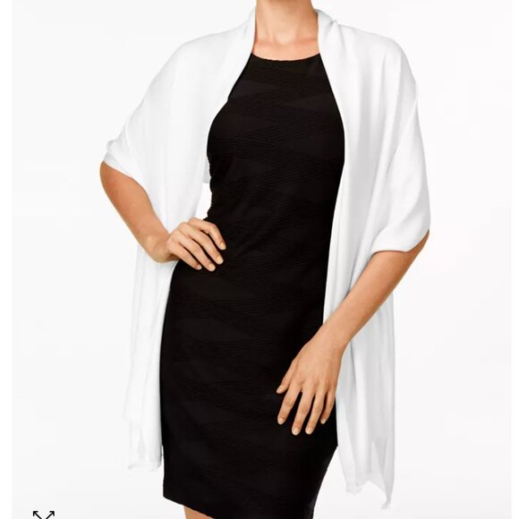 Wrap and Scarf in One, I.N.C. White - Picture 1 of 4